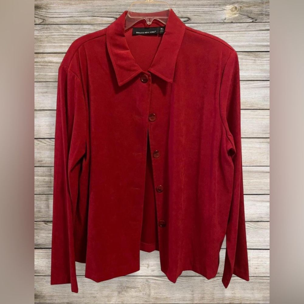 Vintage Briggs New York Red Button up Top XL